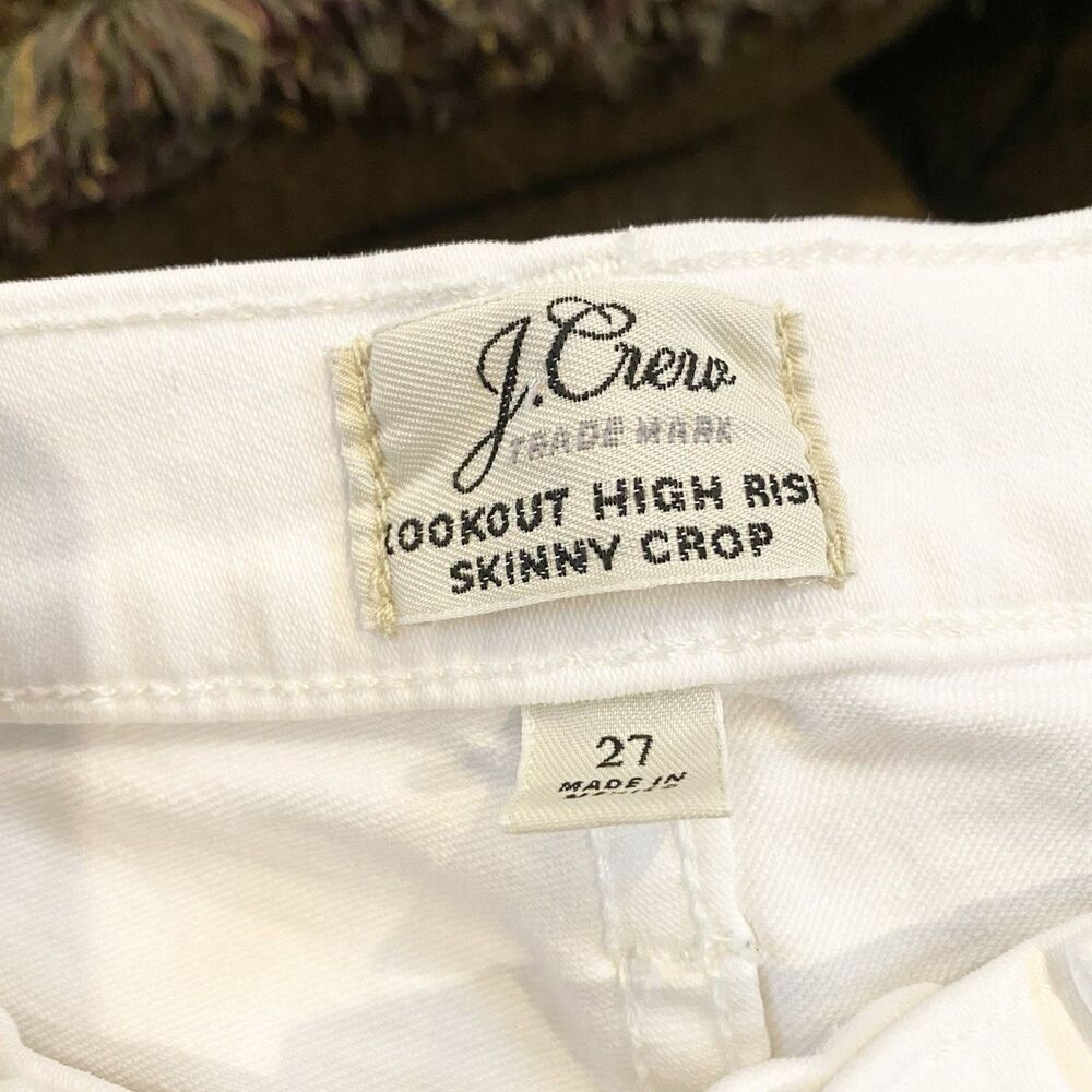 J Crew White Jeans Womens Size‎ 27 Blue Lookout High Rise Skinny Distressed - Picture 4 of 9